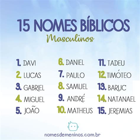 nomes de menino bíblico